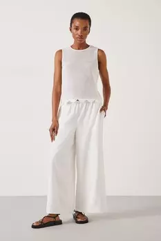 Широкие брюки Melissa из смесового льна Hush, белый