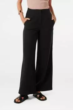 Широкие брюки Mona с оттенком льна Forever New, черный
