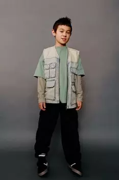 Широкие брюки multicargo ZARA, черный
