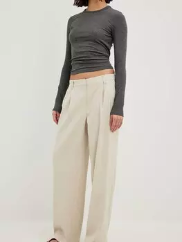 Широкие брюки NA-KD, песок