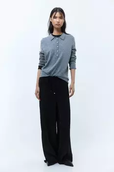 Широкие брюки на кулиске H&M, черный
