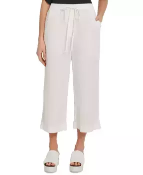 Широкие брюки на резинке DKNY, белый