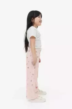 Широкие брюки на резинке H&M, розовый