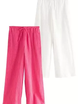 Широкие брюки Next, цвет Pink/White
