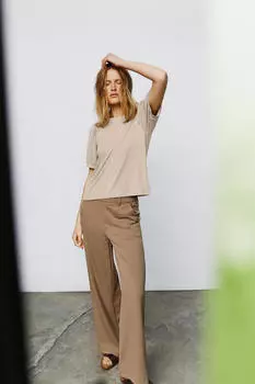 Широкие брюки Object, коричневый