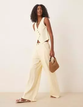 Широкие брюки от ASOS DESIGN цвета пахты