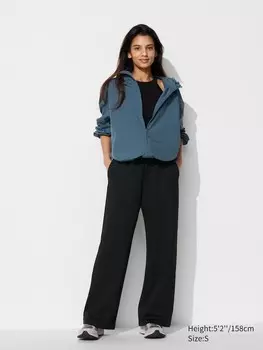 Широкие брюки от сухого пота короткие Uniqlo, черный