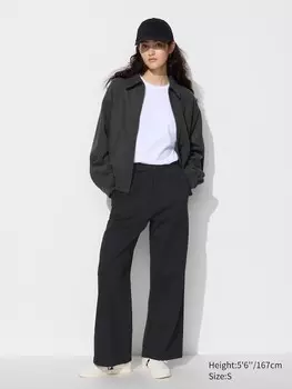 Широкие брюки от сухого пота Uniqlo, черный