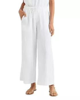 Широкие брюки-палаццо из марли Splendid, белый