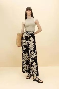 Широкие брюки Palazzo из вискозы DeFacto, черный