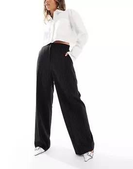Широкие брюки-папы в черную полоску ASOS DESIGN