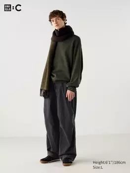 Широкие брюки-парашют джинсовая ткань Uniqlo, серый