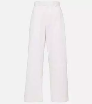 Широкие брюки perseo из хлопка и шелка The Row, белый