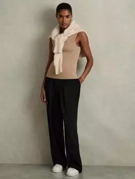 Широкие брюки petite eden с узкими штанинами Reiss, черный