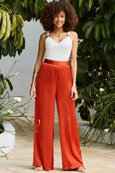 Широкие брюки Petite plisse Sosandar, оранжевый