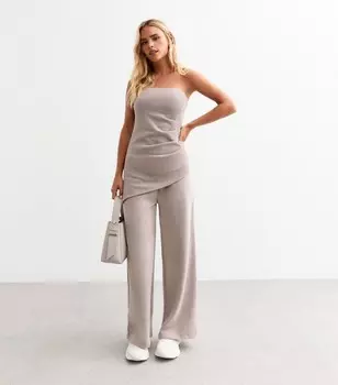 Широкие брюки Petite с эффектом касания New Look, светло-коричневый