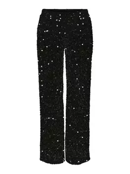 Широкие брюки PIECES Kam, черный