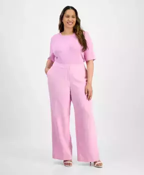 Широкие брюки Plus Size Tahari ASL, розовый