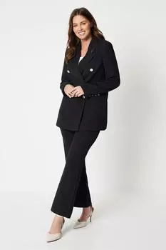 Широкие брюки премиум-класса с пуговицами Wallis, черный