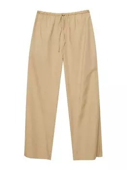 Широкие брюки Pull&Bear, песочный