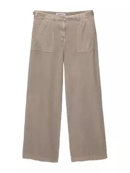 Широкие брюки Pull&Bear, серо-коричневый