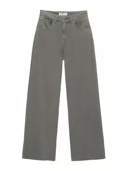 Широкие брюки Pull&Bear, серый