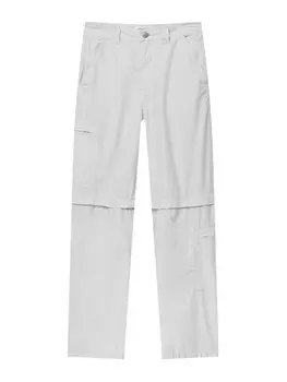 Широкие брюки Pull&Bear, светло-серый