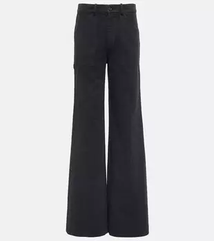 Широкие брюки quentin из твила Nili Lotan, серый