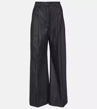 Широкие брюки raydel из хлопка и кашемира Loro Piana, синий