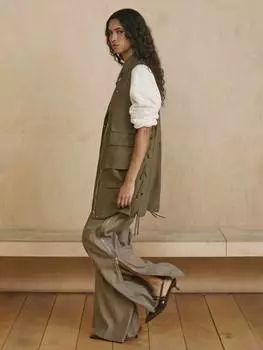 Широкие брюки Reiss, цвет Sage Green