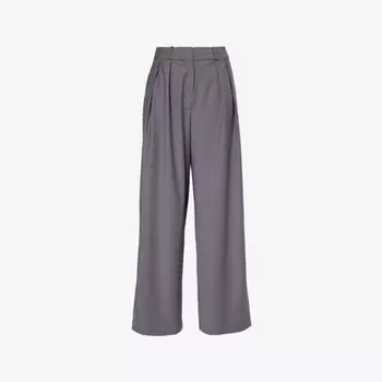 Широкие брюки Ripley со складками из смеси шерсти The Frankie Shop, серый