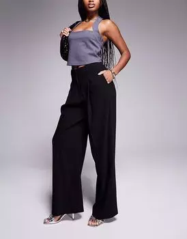 Широкие брюки River Island черного цвета
