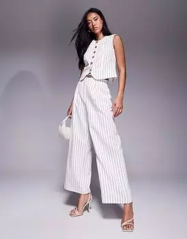 Широкие брюки River Island в белую полоску