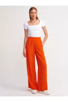 Широкие брюки с эластичной резинкой на талии-красный Dilvin