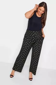 Широкие брюки с эластичным поясом и карманом большого размера с абстрактным рисунком 302575 Stil Diva