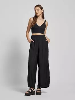 Широкие брюки с эластичным поясом QS, черный