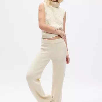 Широкие брюки с английским ребром Gap, белый