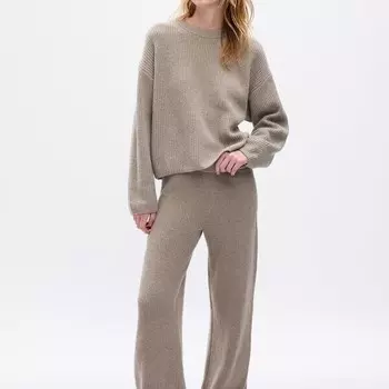 Широкие брюки с английским ребром Gap, коричневый