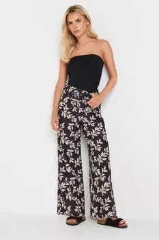 Широкие брюки с анималистичным принтом Pixiegirl Petite, черный