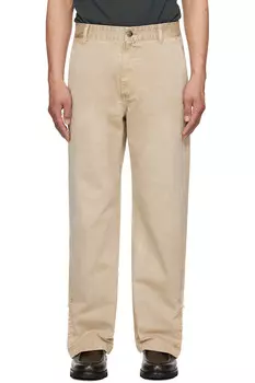 Широкие брюки с боковой молнией Solid Homme, бежевый