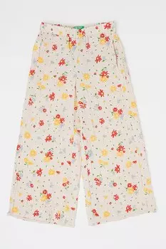 Широкие брюки с цветочным узором United Colors Of Benetton, мультиколор