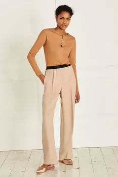 Широкие брюки с декоративным поясом Next, серый