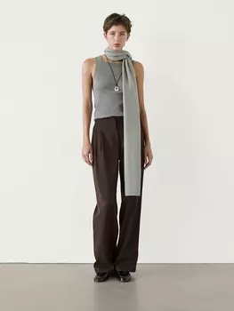 Широкие брюки с двойными вытачками Massimo Dutti, коричневый