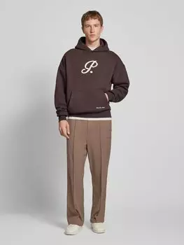 Широкие брюки с фиксированными складками, модель «MOYE» Pegador, темно-коричневый