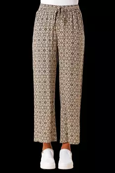 Широкие брюки с геометрическим принтом Roman, серый