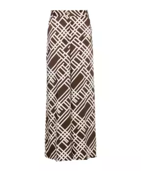 Широкие брюки с геометрическим узором Liu Jo, коричневый