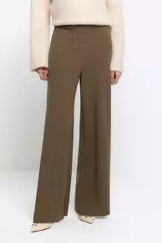 Широкие брюки с изогнутой строчкой River Island, хаки