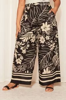 Широкие брюки с каймой Curves Like These, черный