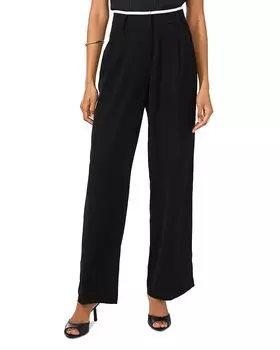 Широкие брюки с контрастной талией VINCE CAMUTO, черный