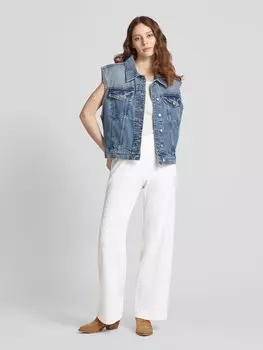 Широкие брюки с кружевом крючком, модель «ELAINE» Raffaello Rossi, кремовый